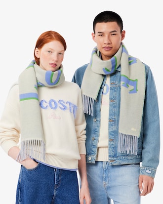 Sciarpa in lana con marchio jacquard