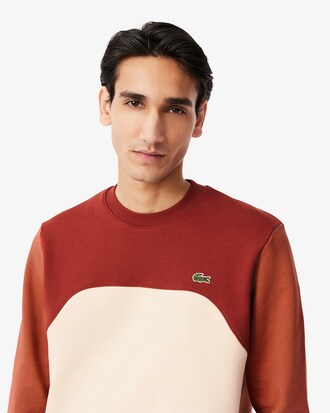 Felpa in cotone felpato color block