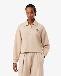 Felpa oversize con collo a polo a coste