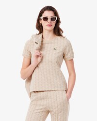 T-shirt slim fit jacquard con monogramma