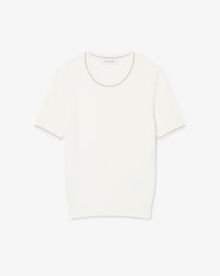 Maglione a maniche corte in maglia a trecce