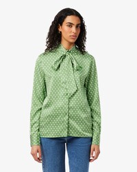 Camicia regular fit con collo annodato staccabile