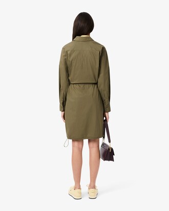 Abito chemisier oversize in cotone con zip sul davanti