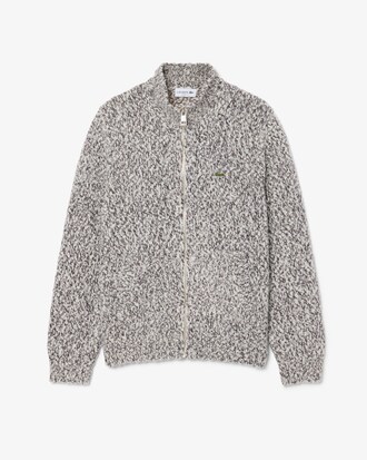 Maglione con zip in maglia di lana mercerizzata