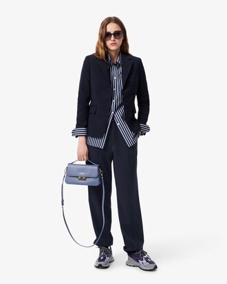 Pantaloni sportivi oversize in misto lana