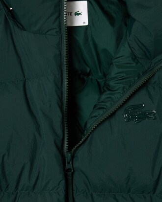 Piumino con cappuccio in taffet&agrave; relaxed fit