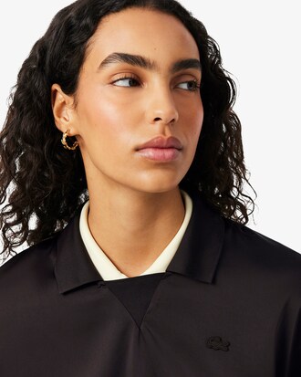 Polo in raso relaxed fit