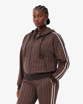 Felpa con cappuccio in jacquard con monogramma