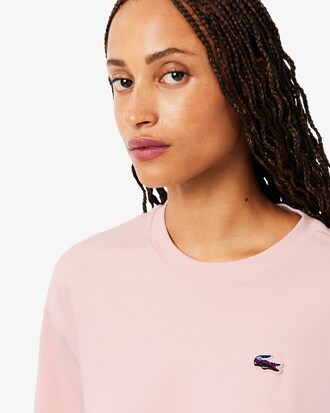 T-shirt con coccodrillo e paesaggio relaxed fit