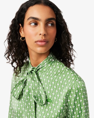 Camicia regular fit con collo annodato staccabile