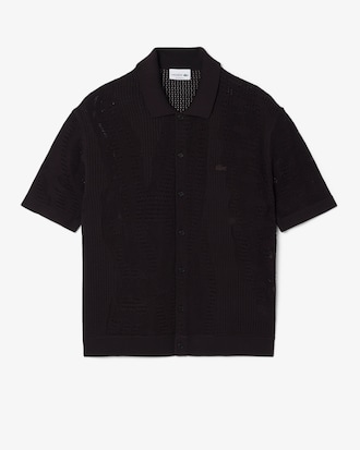 Camicia in maglia di pizzo con coccodrillo
