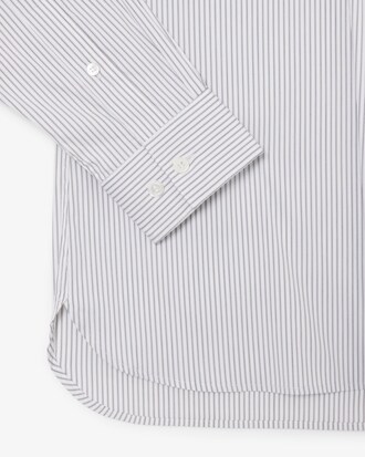 Camicia a righe in popeline elasticizzato slim fit
