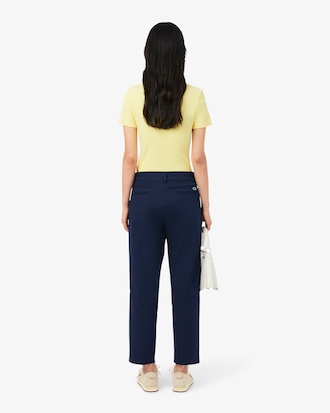 Pantaloni chino taglio dritto in gabardine di cotone