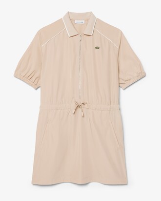 Relaxed Fit Zipped Taffeta Polo Dress