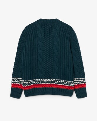 Cardigan testurizzato in lana a righe Runway