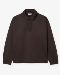 Felpa in tessuto felpato con collo a polo loose fit