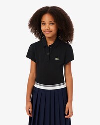 Polo in piqu&eacute; con collo smerlato