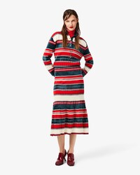 Abito lungo a righe con colletto polo Runway