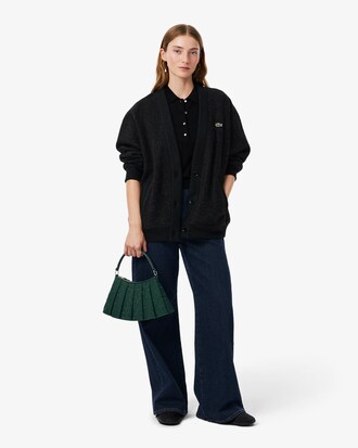 Polo regular fit in misto cashmere con bottoni gioiello