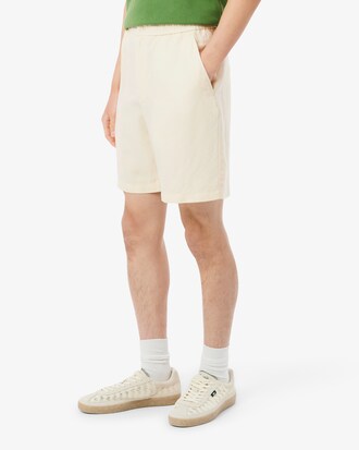 Shorts regular fit in twill di misto lino