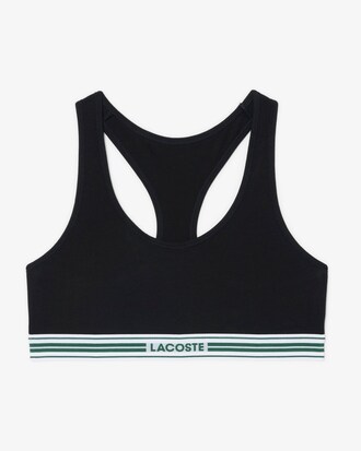 Bralette in cotone stretch con fascia a contrasto