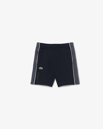 Shorts in tessuto felpato color block