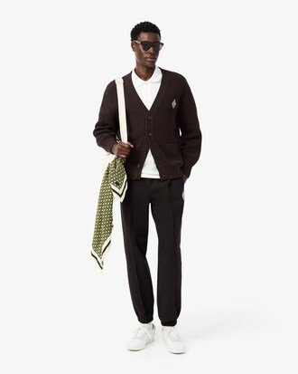 Cardigan in cotone a coste relaxed fit