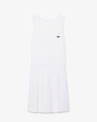 Vestito da tennis elasticizzato a pieghe in due tessuti