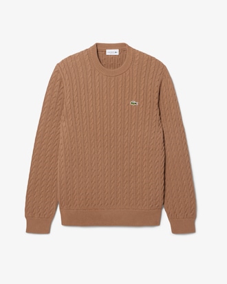 Pullover di cotone in maglia a trecce