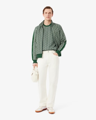 T-shirt slim fit con monogramma jacquard
