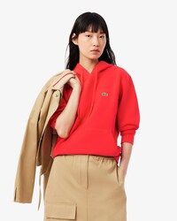 Felpa con cappuccio in piqué relaxed fit