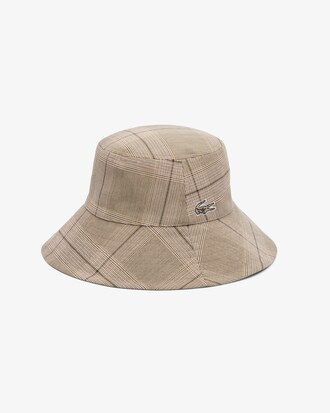 Cappello da pescatore in popeline di cotone con motivo scozzese