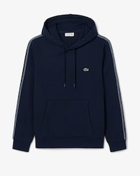 Felpa con cappuccio e logo a righe
