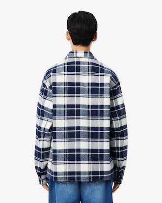 Overshirt in twill di cotone con motivo scozzese