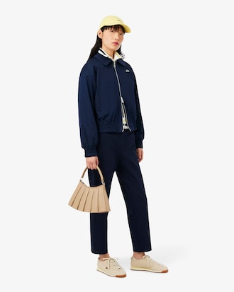 Giacca in gabardine elasticizzata con doppio Collo