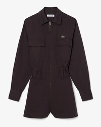 Tuta corta in gabardine elasticizzato con collo a polo