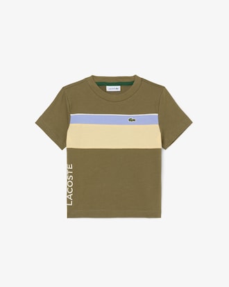 T-shirt in jersey di cotone color block