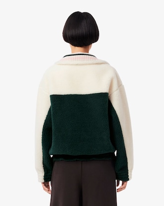 Felpa oversize in pile a collo alto