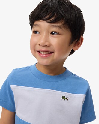 T-shirt in jersey di cotone color block