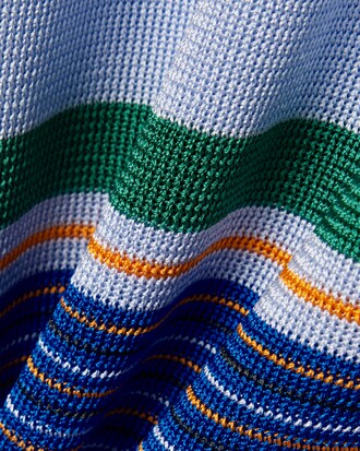 Polo oversize in piqu&eacute; di raso a righe Runway