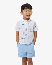 Polo stampata in mini piqu&eacute;