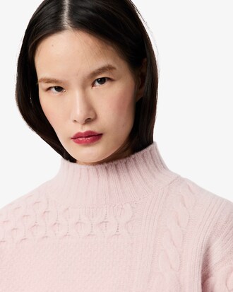 Maglione in lana a collo alto effetto patchwork