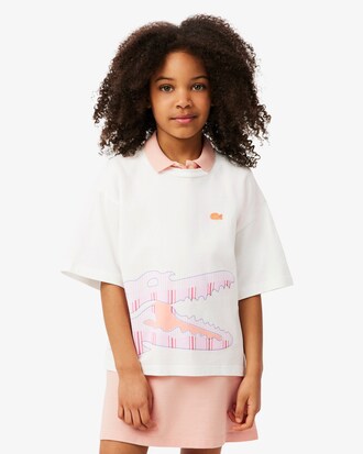 T-shirt in cotone con coccodrillo stampato