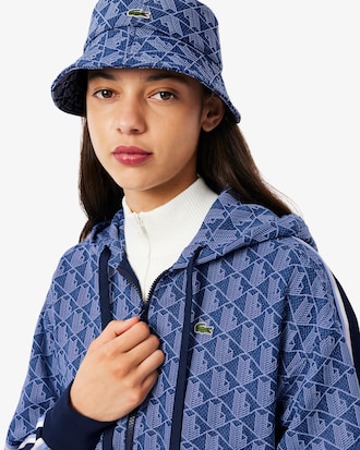 Felpa con cappuccio in jacquard con monogramma