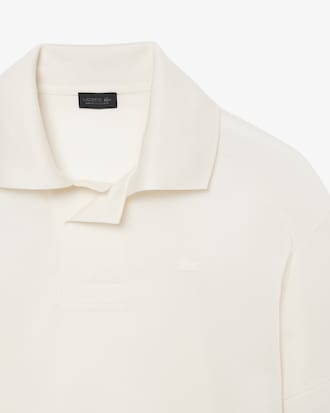 Polo dal taglio oversize in piqu&eacute; di seta Runway