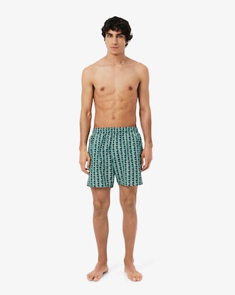 Boxer mare midi con stampa con monogramma