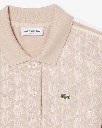 Vestito polo in jacquard con monogramma slim fit