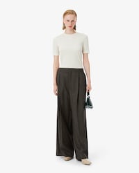 Pantaloni in lana sartoriali oversize Runway