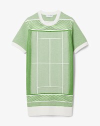 Maxi abito jacquard con campo da tennis