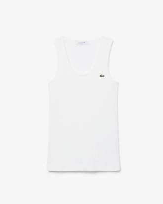 Canotta slim fit in maglia pointelle di cotone
